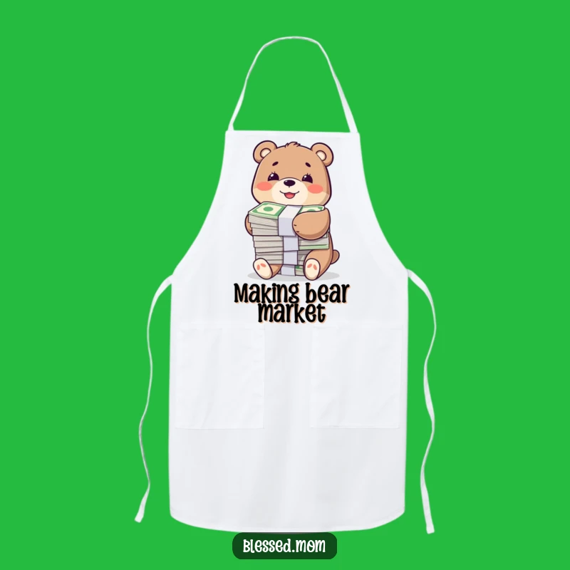 Funny Bear Money Hug Apron - Chef's Wealthy Attire, Humorous Gift