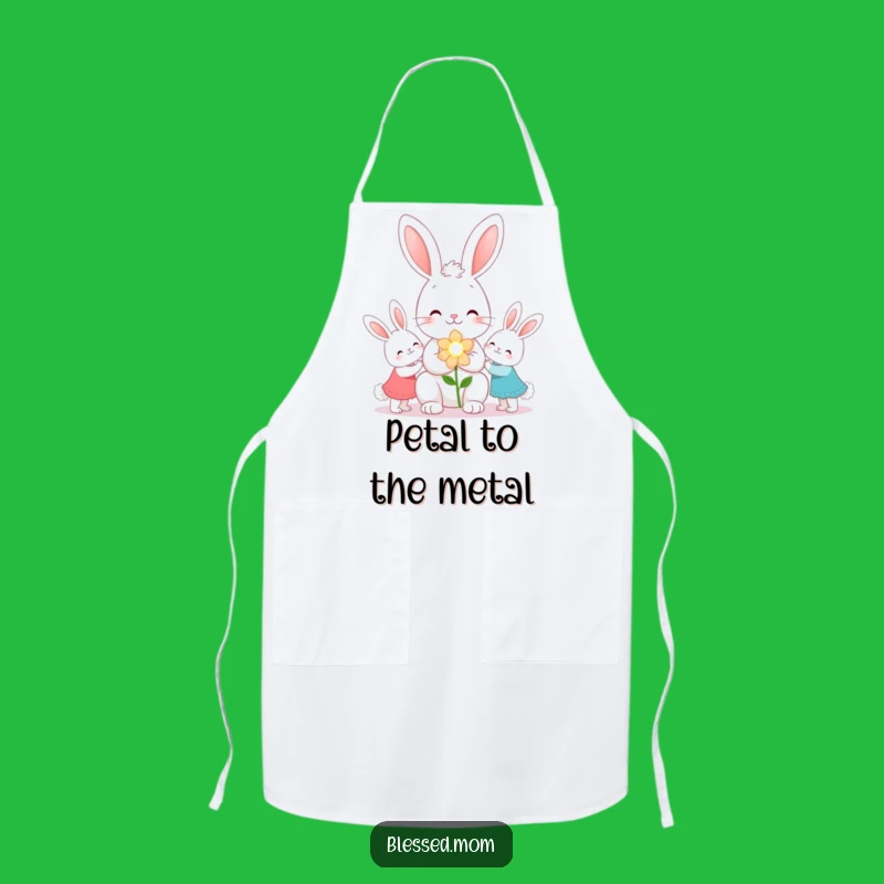 Funny Kawaii Bunny Mom Apron - Flower Gift Kitchen Helper