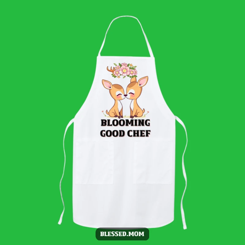 Kawaii Deer Mom Apron - Charming Nature Kitchen Wear for Gentle Cooks