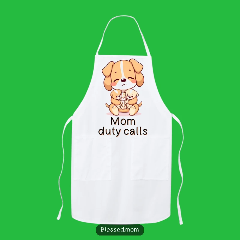 Funny Kawaii Dog Mom Apron - Cute Puppy Chef Kitchen Gift