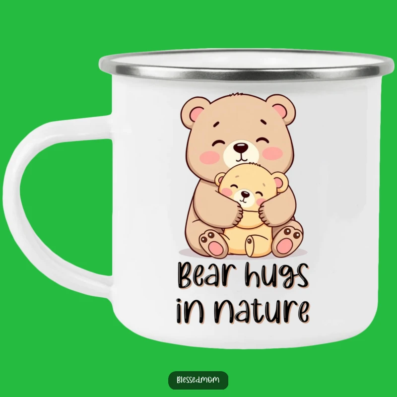 Funny Mama Bear Hug Camping Mug - Outdoor Comfort Gift