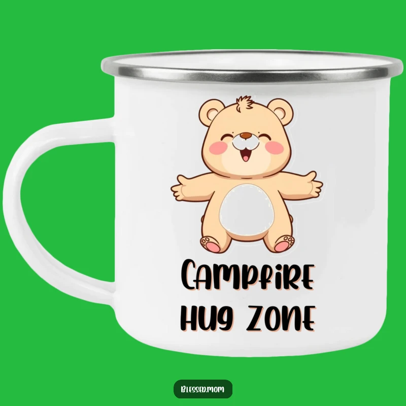 Funny Bear Mom Camping Mug: Happy Hugger, Cozy Outdoor Embrace Gift