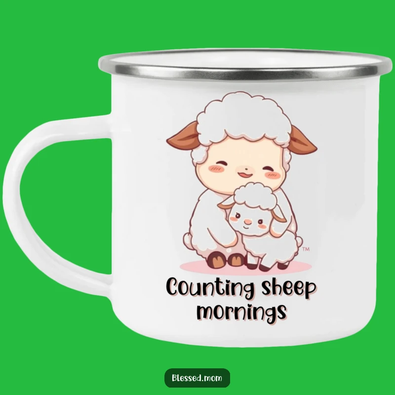 Contented Sheep Mom Camping Mug - Durable & Cozy Nuzzle Outdoor Drinkware
