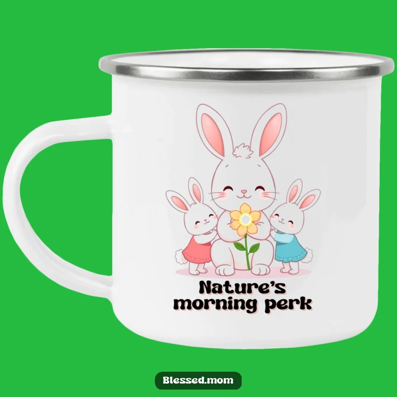 Durable Funny Kawaii Bunny Mom Camping Mug - Outdoor Flower Gift