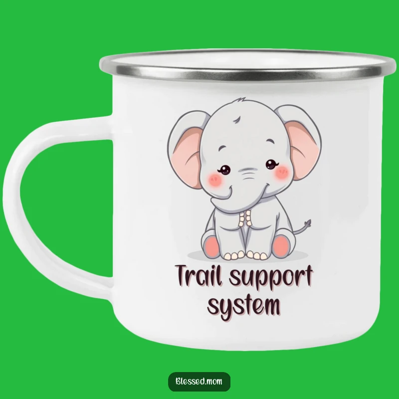 Funny Kawaii Elephant Mom Camping Mug - Gentle Comfort Outdoor Gift