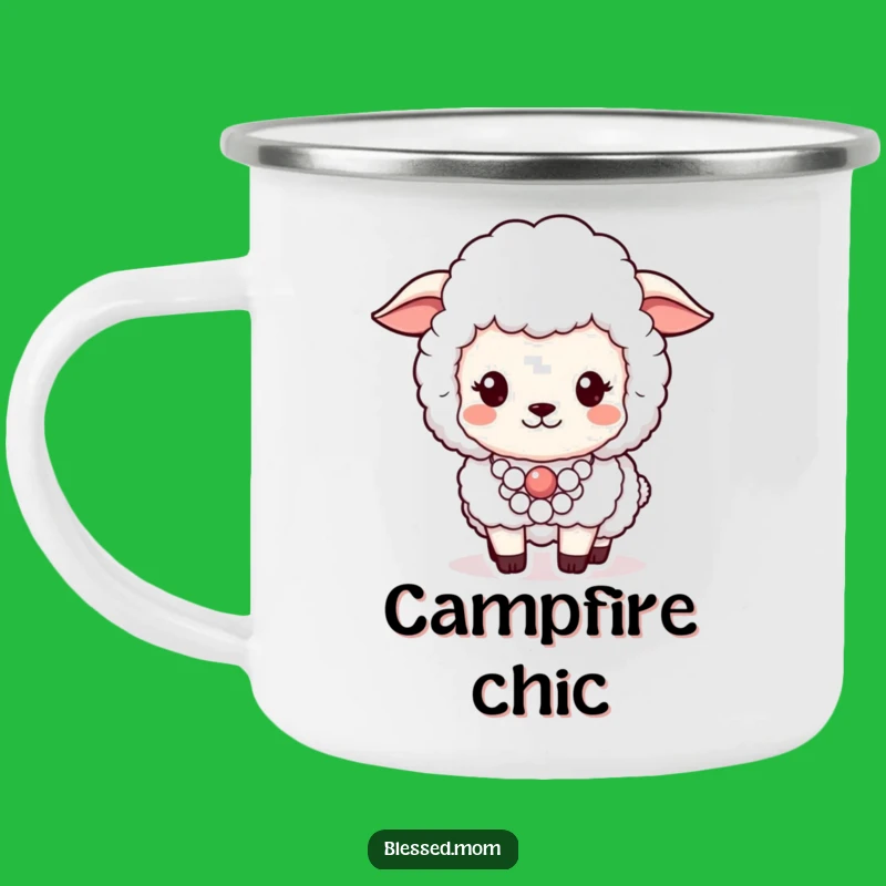 Funny Sheep Pearl Necklace Camping Mug: Posh Ewe - Gift