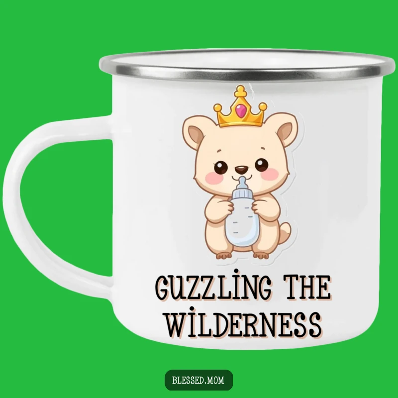 Funny Enamel Camping Mug: Royal Baby Animal, Proud Parent Outdoor Adventure Gear