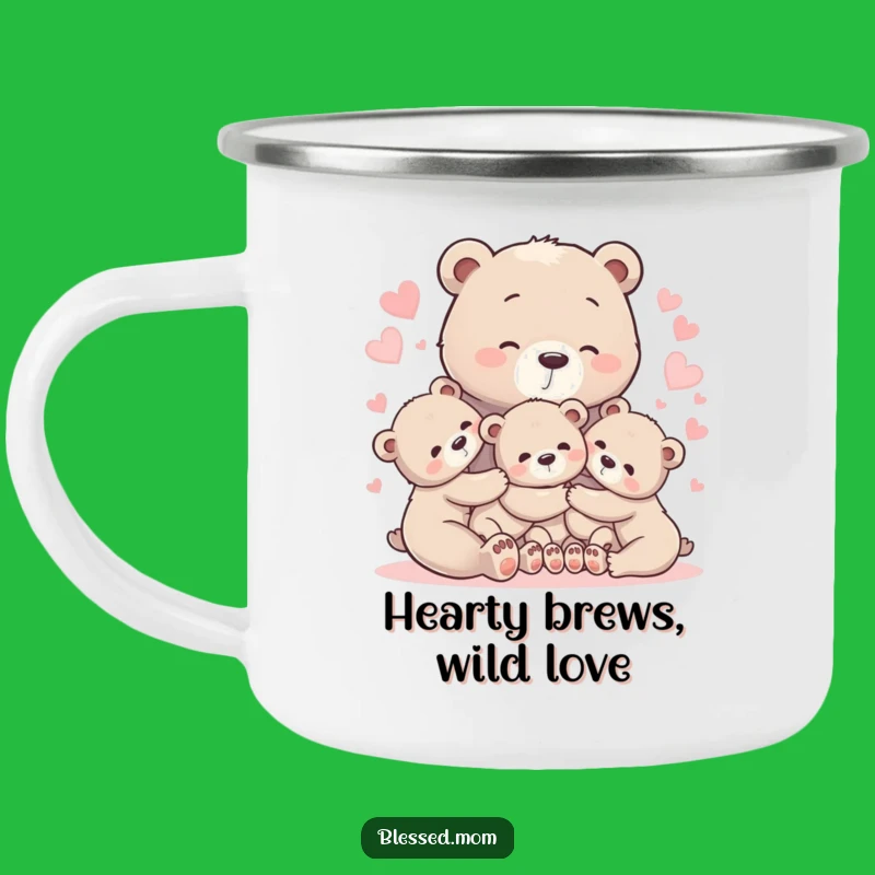 Cozy Bear Hug Mom Camping Mug - Loving Gift for Outdoor Adventures