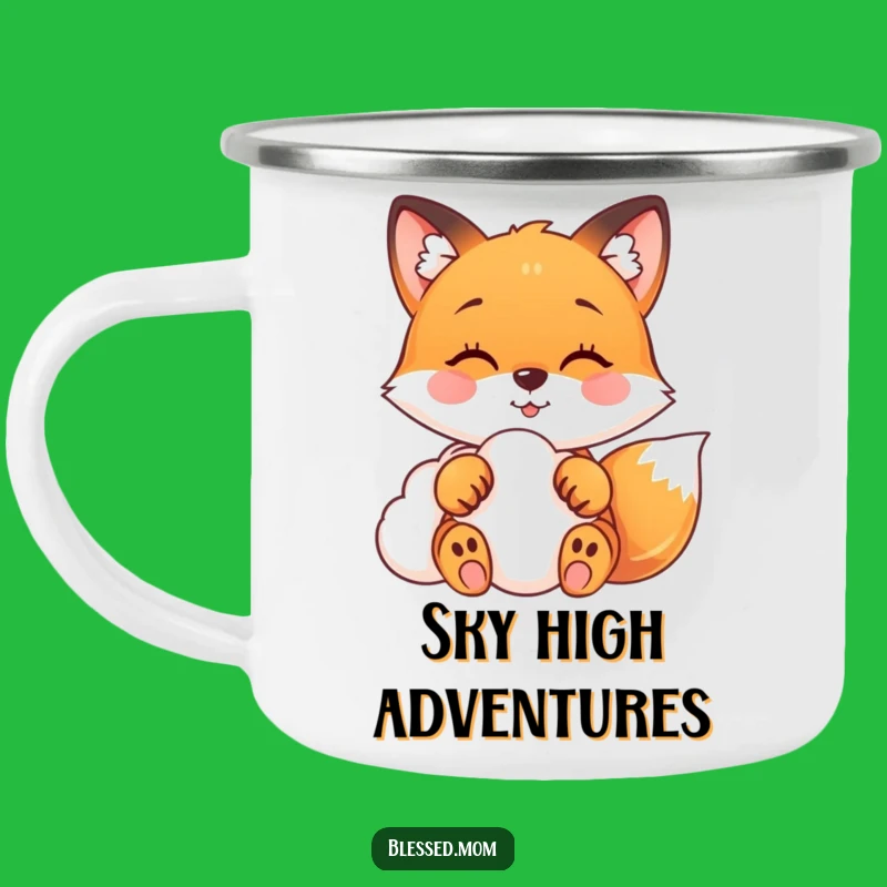 Funny Fox Camping Mug: Cloud Adventure, Perfect Relaxing Fox Gift