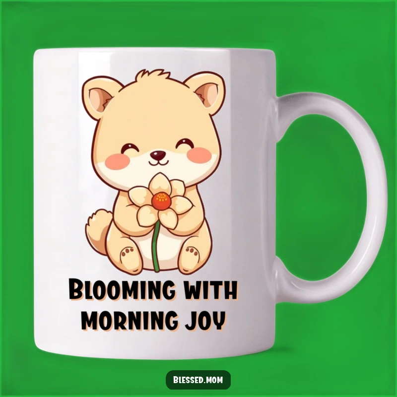 Funny Smiling Animal Mug: Sweetness and Humor in this Funny Flower Gift Mug