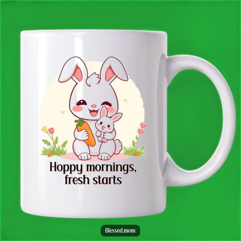 Happy Bunny Mom Mug - Adorable & Sweet Gift for Mothers