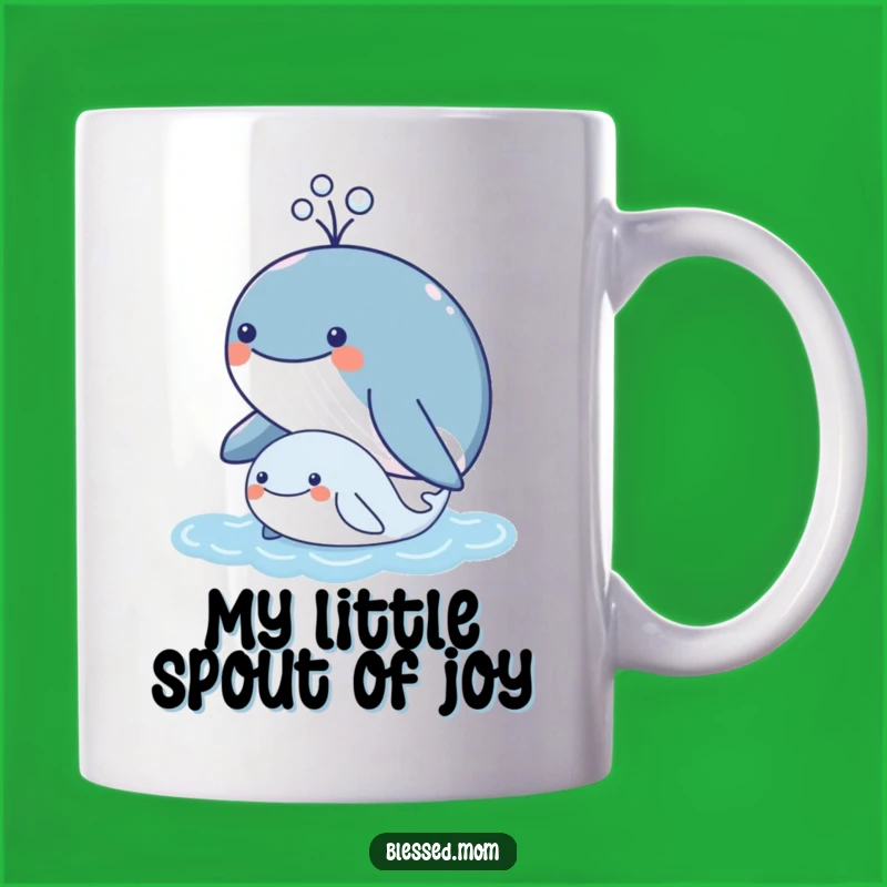 Funny Kawaii Mother Whale & Calf Mug - Adorable Ocean Family Gift