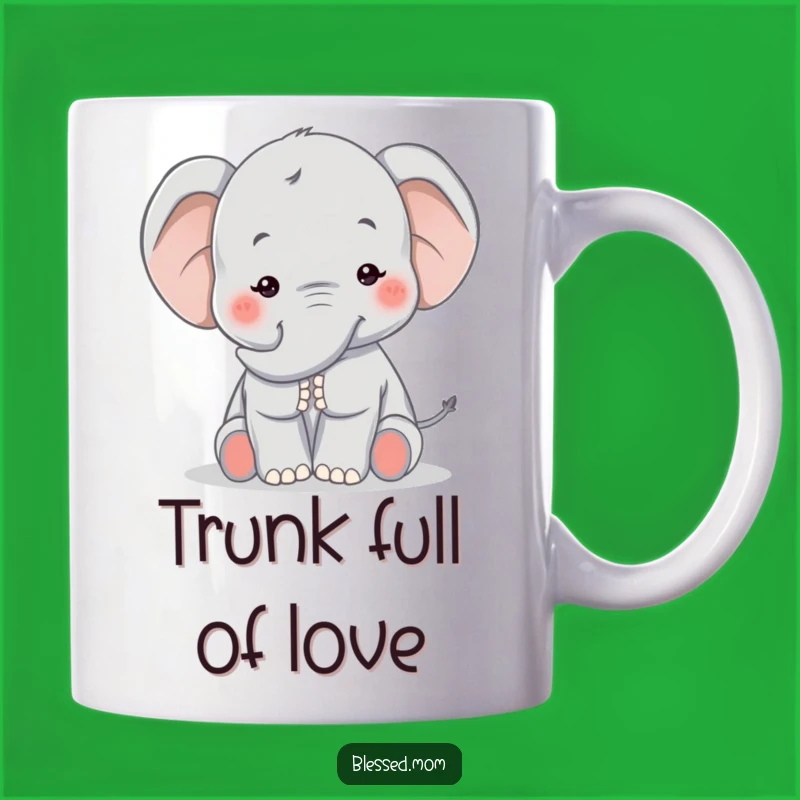 Funny Kawaii Elephant Mom Mug - Gentle Comforting Trunk Pat Gift