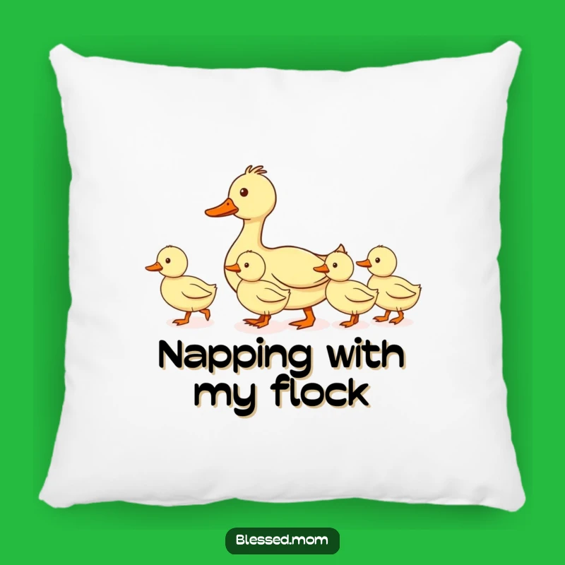 Cozy Funny Mom Duck Pillow: Leading Ducklings Line Cushion, Perfect Gift for Moms