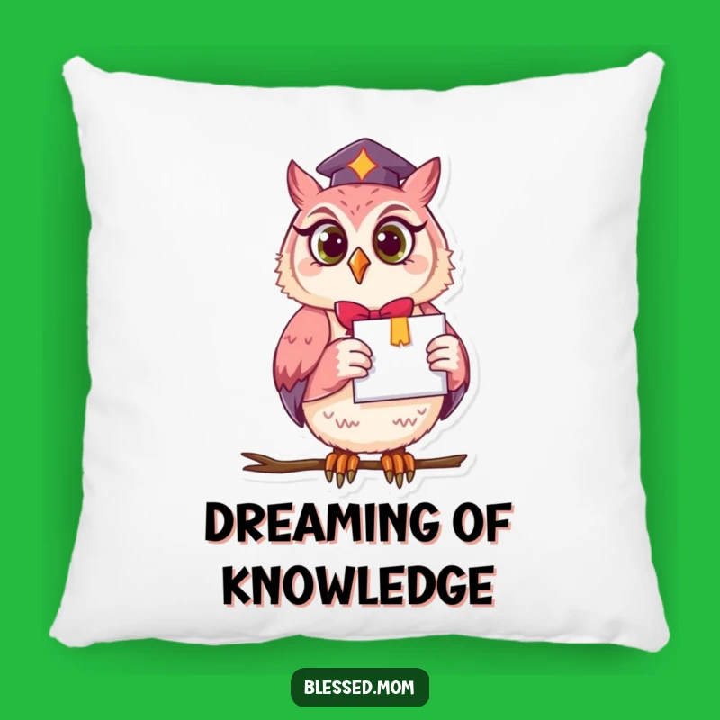 Funny Owl Mom Pillow - Soft & Wise Graduation Comfort for Smart Homes