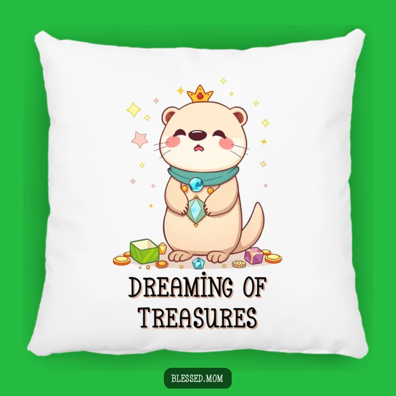 Funny Kawaii Otter Mom Pillow - Cozy Shiny Treasures Decor Gift