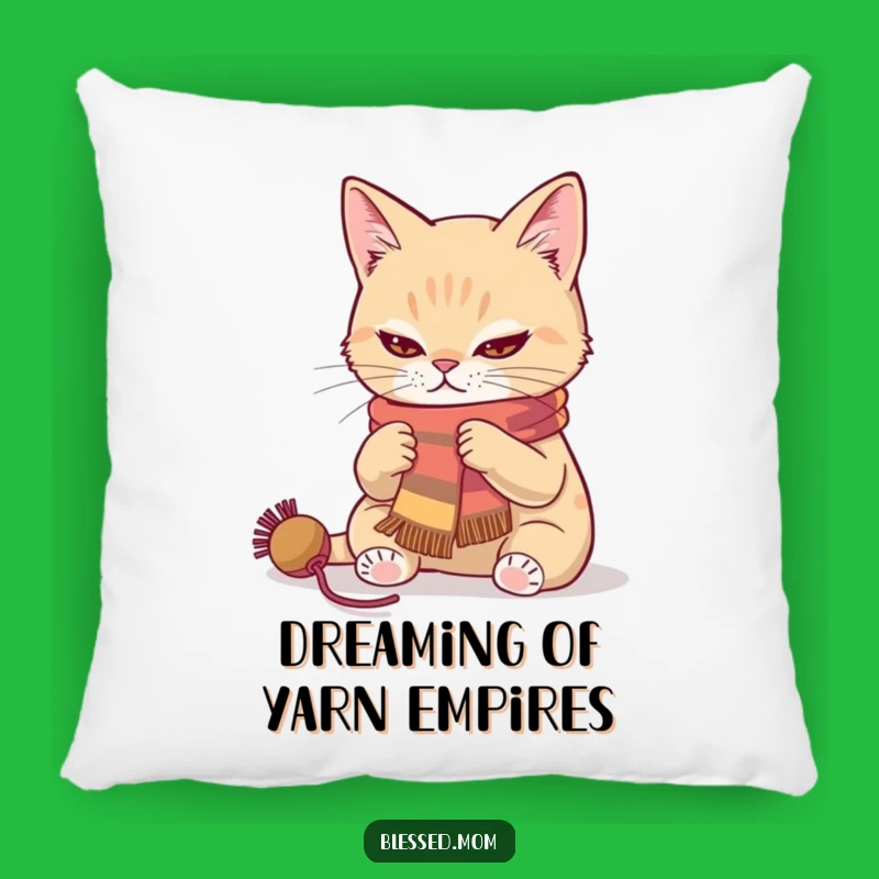 Cozy Cat Knitter Pillow - Soft & Funny Gift for Relaxation