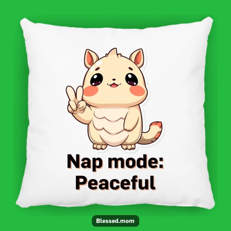 Funny Grateful Creature Peace Sign Pillow: Add Cozy Comfort and Positive Vibes