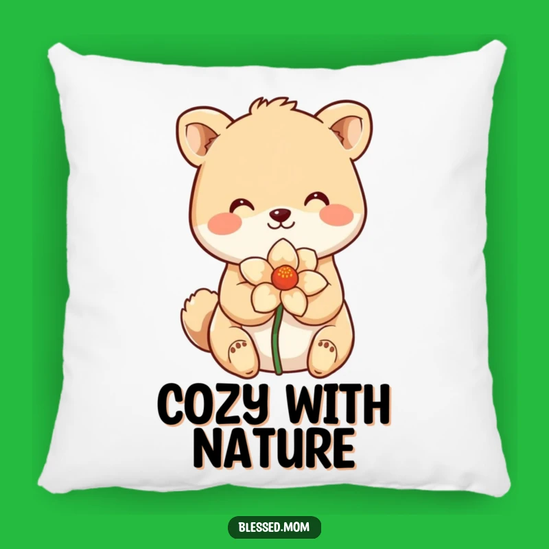 Funny Sweet Smile Pillow: Cuddle Up with Flowers and Humor in this Funny Cushion