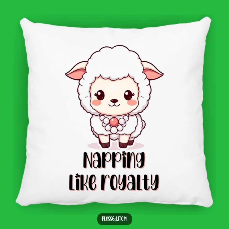 Funny Sheep Pearl Necklace Pillow: Cozy Posh Ewe Cushion - Cute Gift