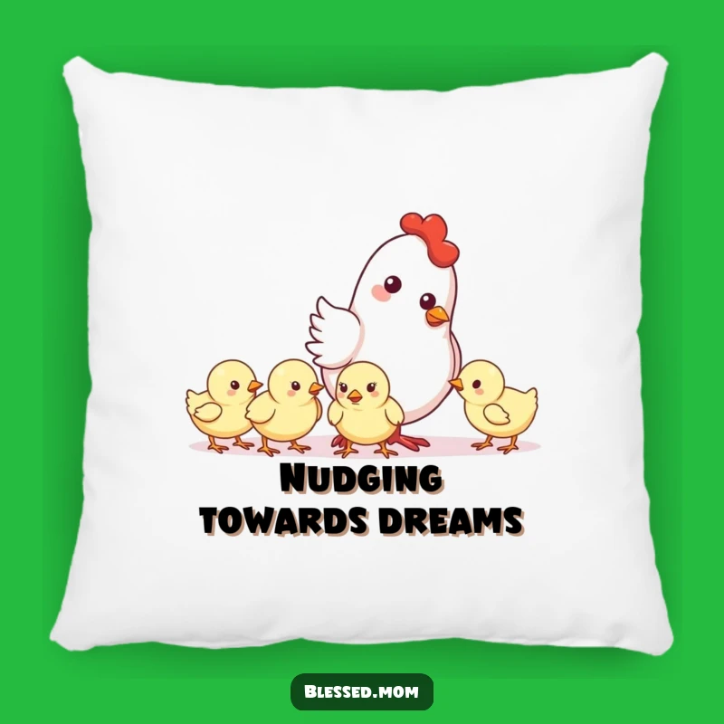 Funny Mother Hen Nudge Pillow - Comforting Farm Accent