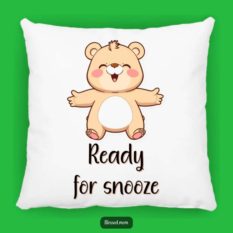 Funny Bear Mom Pillow: Cozy Hug Companion, Happy Mama Bear Pillow