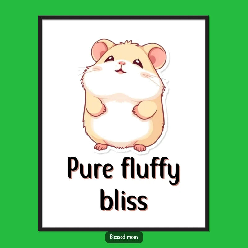 Funny Hamster Digital Art: Gentle Smile, Perfect Instant Hamster Gift