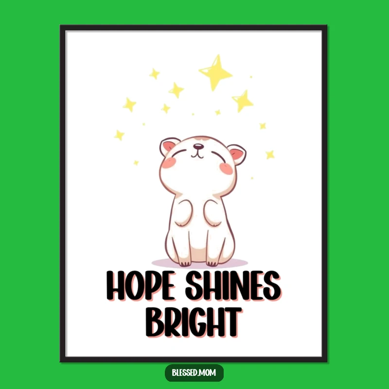 Funny Hopeful Animal Digital Print: Decorate with Wonder and this Funny Starry Art