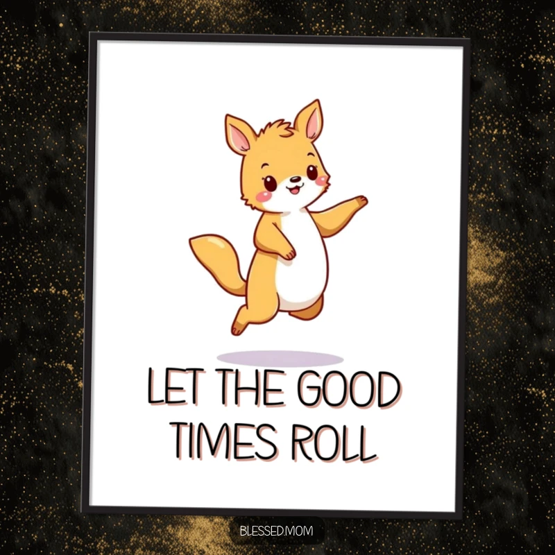 Funny Digital Art Print of an animal dancing with a happy sway, embodying motion and fun. A beautiful funny gift.