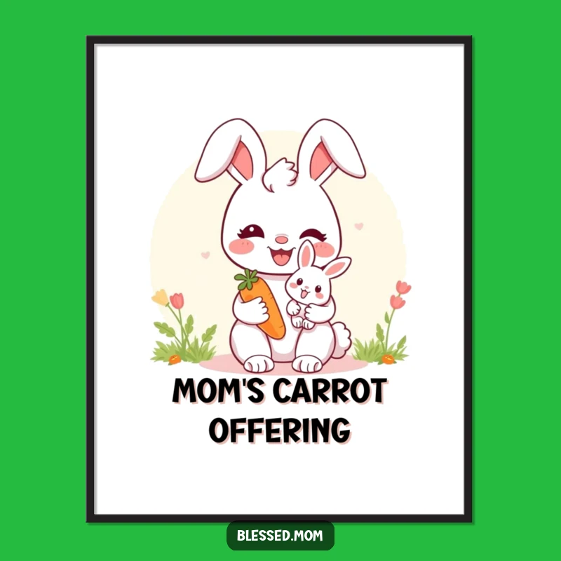 Happy Bunny Mom Digital Art - Instant Cute Mother's Day Gift