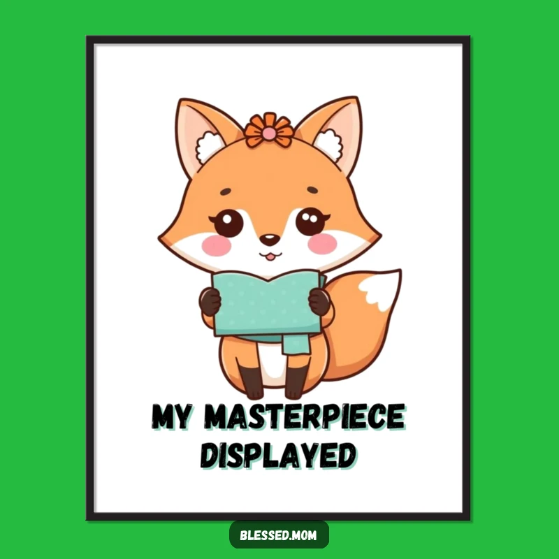 Funny Kawaii Fox Mom Digital Art - Instant Handmade Craft Download