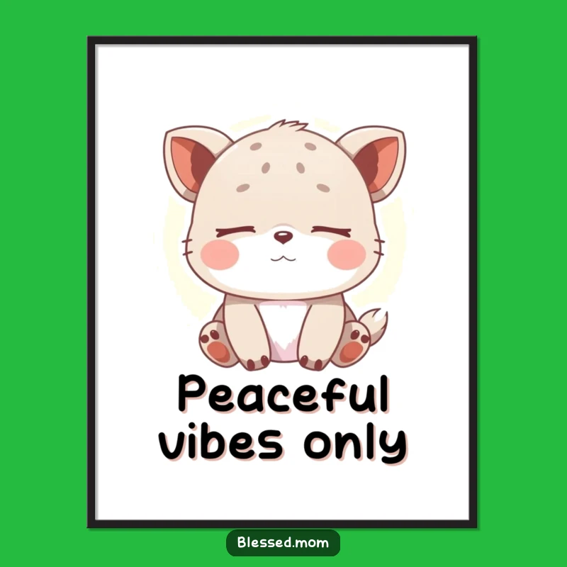 Funny Peaceful Animal Digital Print: Decorate with Calmness and this Funny Art