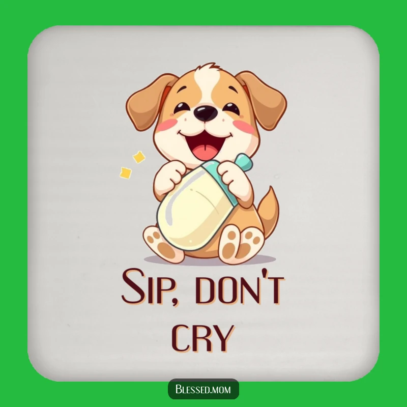 Funny Dog Baby Bottle Coaster - Pup Protection for Tables, Humorous Gift