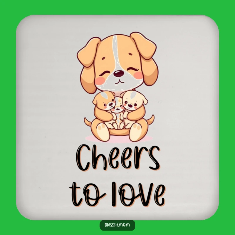 Funny Kawaii Dog Mom Coaster Set - Cute Puppy Protection Gift