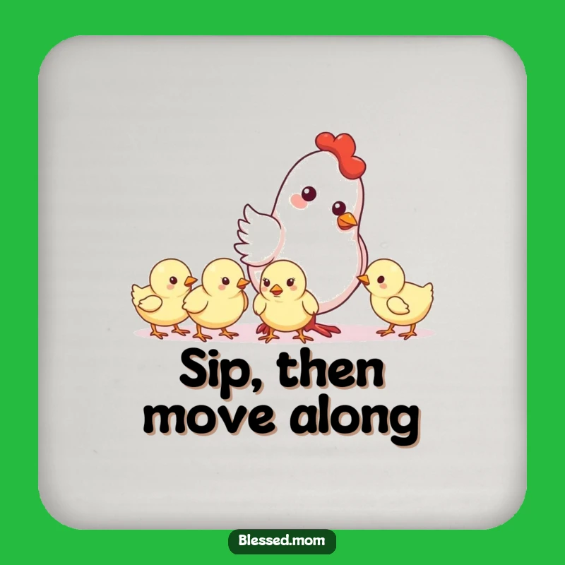 Funny Mother Hen Nudge Coaster - Farm Table Gift