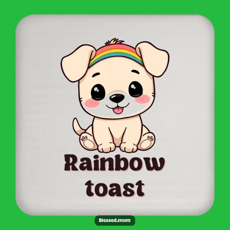 Funny Puppy Rainbow Coaster: Cute Drink Base, Adorable Decor, Cheerful Funny Gift