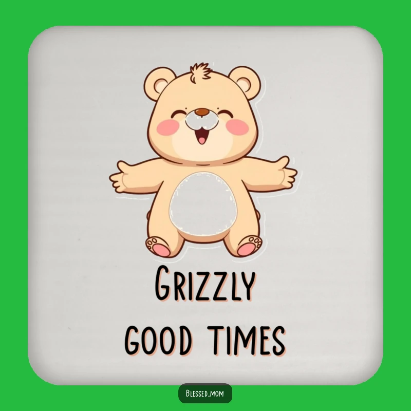 Funny Bear Mom Coasters: Happy Hugger Protection, Cozy Embrace Gift Set