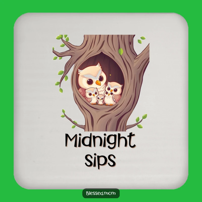 Funny Owl Mom Coasters: Protect Surfaces with Motherly Charm