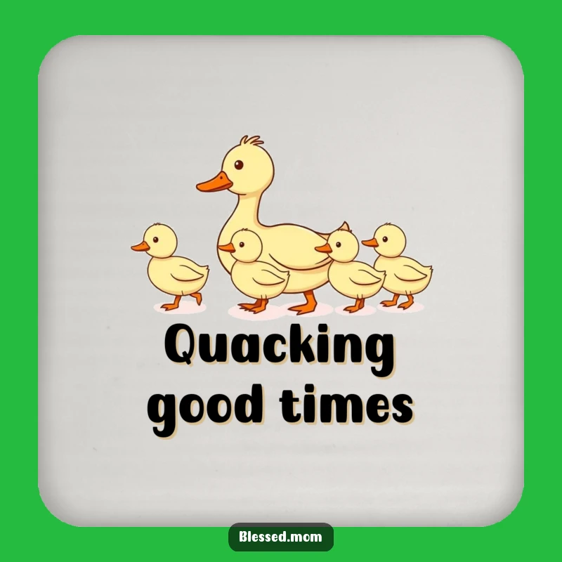 Funny Mom Duck Coaster Set: Leading Ducklings Line Drink Mats, Perfect Housewarming Gift
