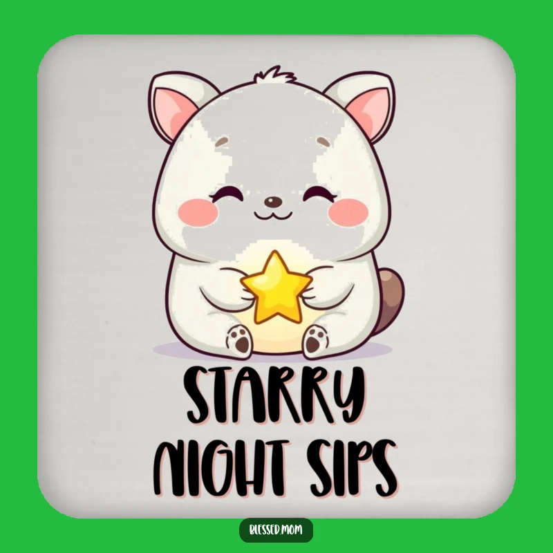 Funny Serene Animal Star Coaster Set: Protect Surfaces with Whimsical, Peaceful Charm