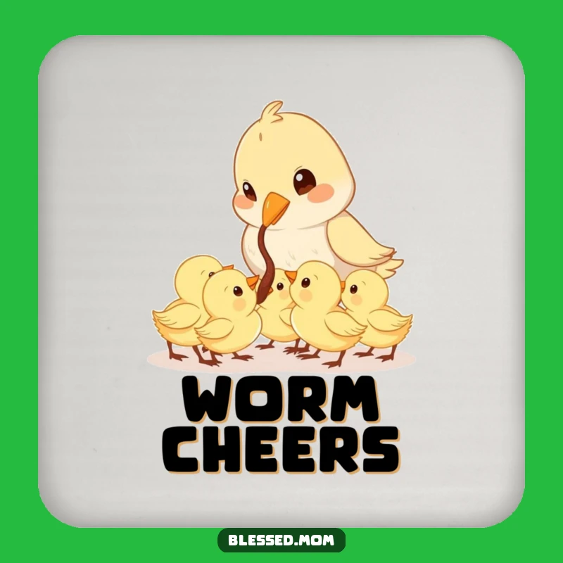 Funny Mama Bird Feeding Coaster: Cute & Hilarious Protection for Surfaces