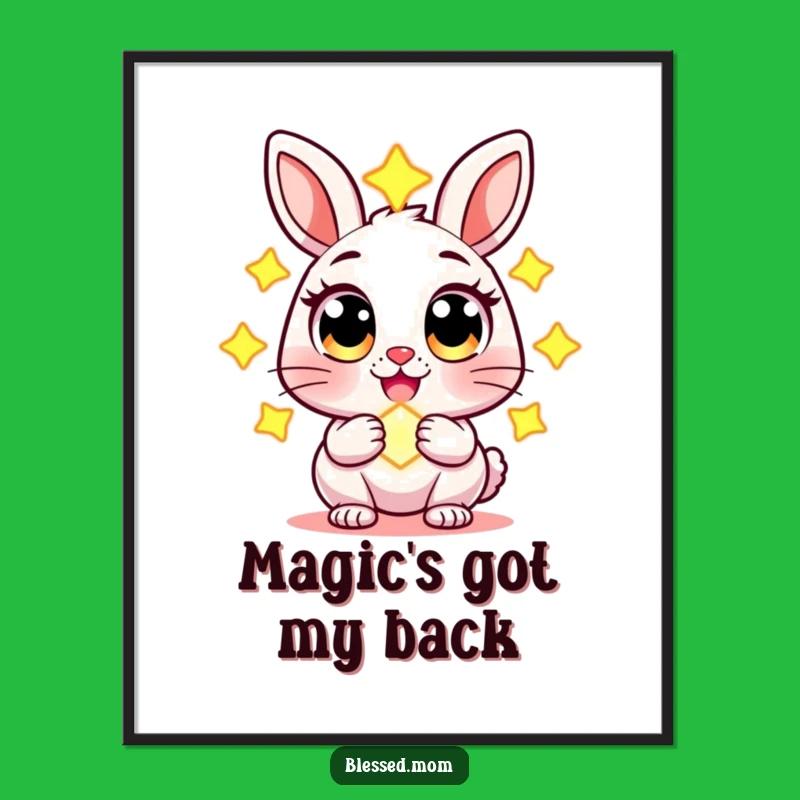 Funny Rabbit Charm Poster - Enchanting Creature Wall Art, Whimsical Gift