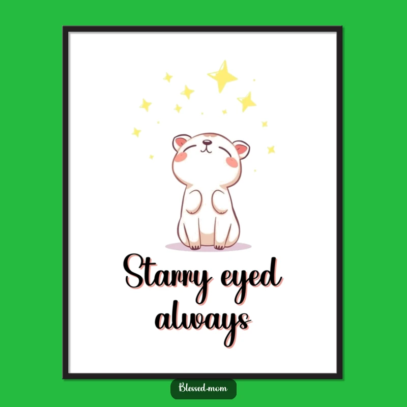 Funny Hopeful Animal Poster: Decorate with Wonder and this Funny Starry Art