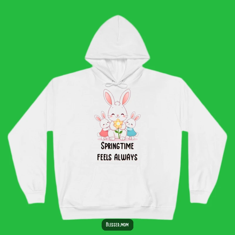 Cozy Funny Kawaii Bunny Mom Hoodie - Warm Flower Gift