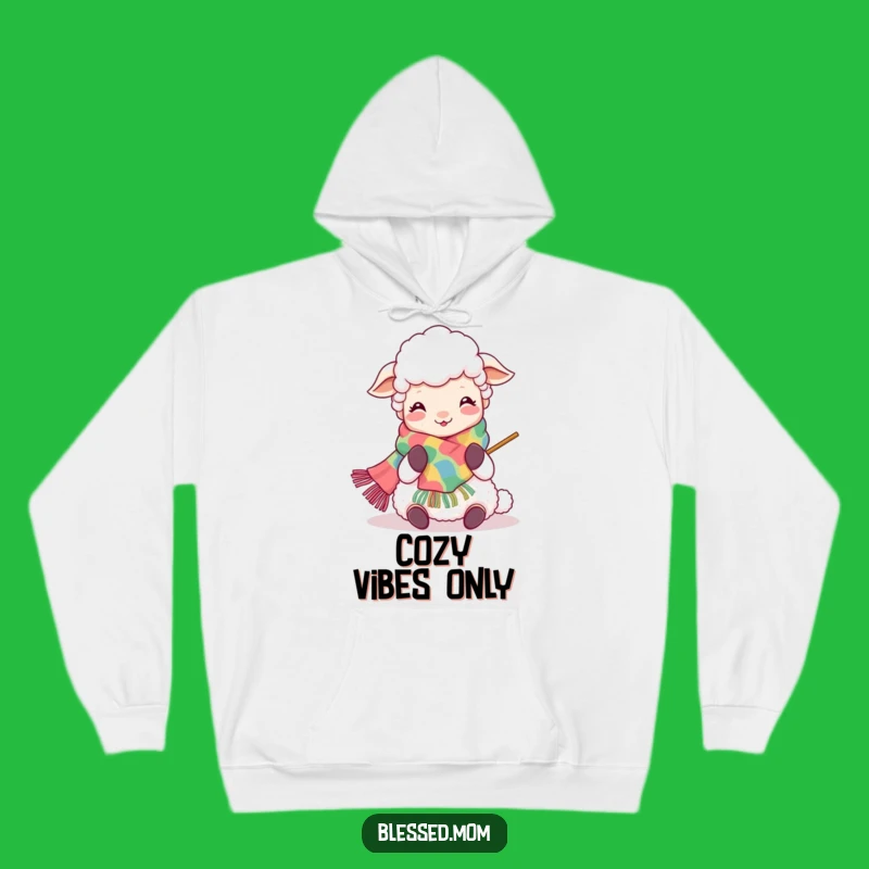 Funny Kawaii Sheep Mom Hoodie - Cozy Joyful Knitter Gift