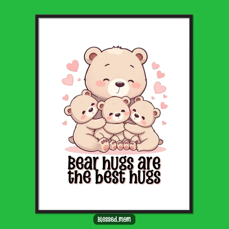 Free Printable Bear Family Wall Art - Heartwarming Motherhood Downloadable Decor