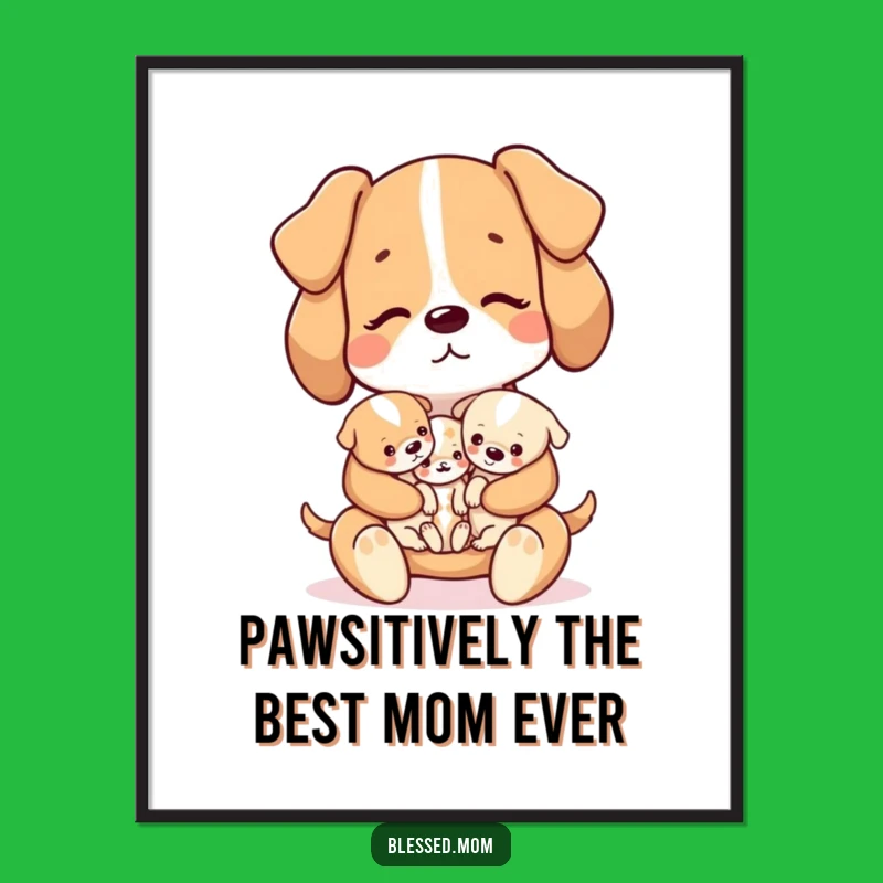Free Printable Kawaii Dog Mom Wall Art - Cute Puppy Love Downloadable Decor