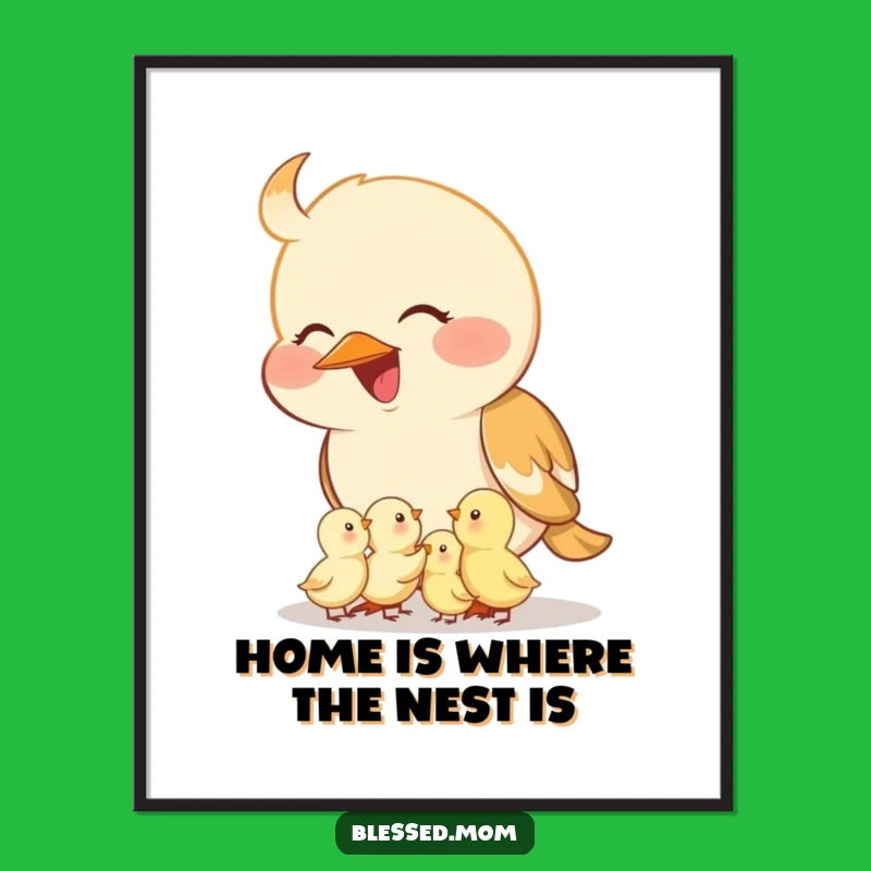 Free Printable Mama Bird Wall Art: Nestling Decor Downloadable