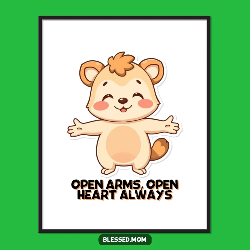 Free Printable Wall Art: Welcoming Hugging Animal - Funny Downloadable Decor