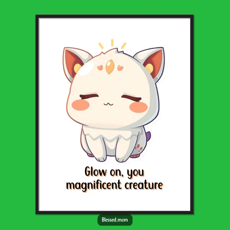 Funny Free Printable Wall Art: Gentle Glow Creature - Downloadable Art Gift